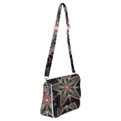 Star Mandala Pattern Design Doodle Shoulder Bag With Back Zipper