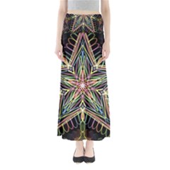 Star Mandala Pattern Design Doodle Full Length Maxi Skirt by Pakrebo