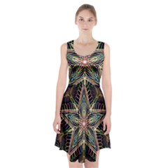 Star Mandala Pattern Design Doodle Racerback Midi Dress