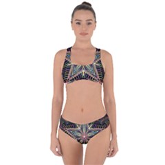 Star Mandala Pattern Design Doodle Criss Cross Bikini Set by Pakrebo