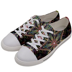 Star Mandala Pattern Design Doodle Women s Low Top Canvas Sneakers by Pakrebo