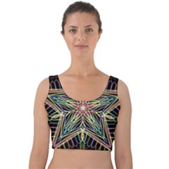 Star Mandala Pattern Design Doodle Velvet Crop Top