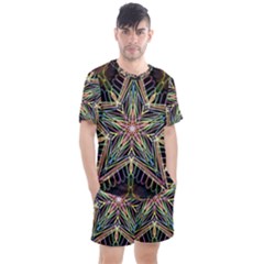 Star Mandala Pattern Design Doodle Men s Mesh Tee And Shorts Set