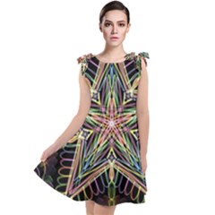 Star Mandala Pattern Design Doodle Tie Up Tunic Dress