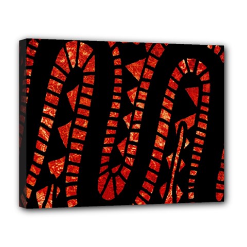 Background Abstract Red Black Canvas 14  X 11  (stretched) by Pakrebo