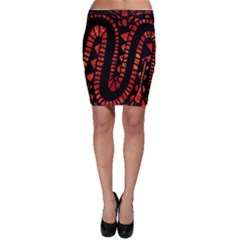 Background Abstract Red Black Bodycon Skirt by Pakrebo