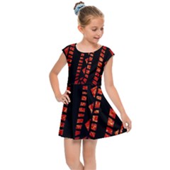 Background Abstract Red Black Kids  Cap Sleeve Dress by Pakrebo