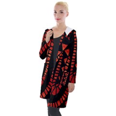 Background Abstract Red Black Hooded Pocket Cardigan