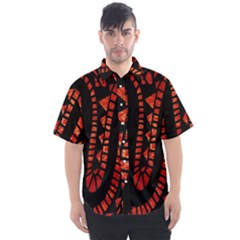 Background Abstract Red Black Men s Short Sleeve Shirt