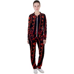 Background Abstract Red Black Casual Jacket And Pants Set