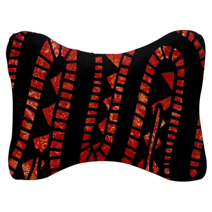 Background Abstract Red Black Velour Seat Head Rest Cushion