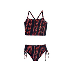 Background Abstract Red Black Girls  Tankini Swimsuit