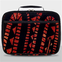 Background Abstract Red Black Full Print Lunch Bag by Pakrebo