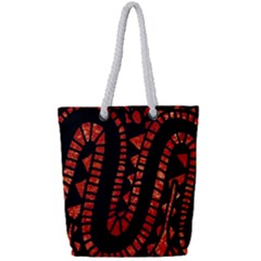 Background Abstract Red Black Full Print Rope Handle Tote (small) by Pakrebo