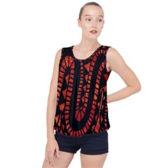 Background Abstract Red Black Bubble Hem Chiffon Tank Top