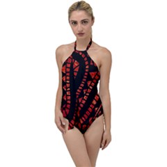 Background Abstract Red Black Go With The Flow One Piece Swimsuit