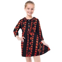 Background Abstract Red Black Kids  Quarter Sleeve Shirt Dress by Pakrebo