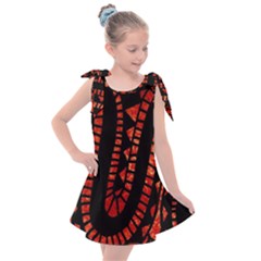 Background Abstract Red Black Kids  Tie Up Tunic Dress by Pakrebo