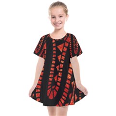 Background Abstract Red Black Kids  Smock Dress by Pakrebo