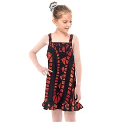 Background Abstract Red Black Kids  Overall Dress by Pakrebo