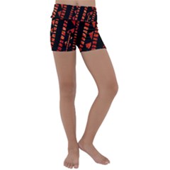 Background Abstract Red Black Kids  Lightweight Velour Yoga Shorts