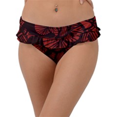 Background Abstract Red Black Frill Bikini Bottom