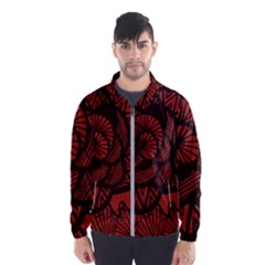 Background Abstract Red Black Men s Windbreaker by Pakrebo