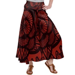 Background Abstract Red Black Satin Palazzo Pants