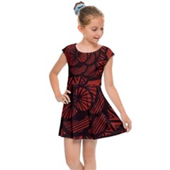 Background Abstract Red Black Kids  Cap Sleeve Dress by Pakrebo