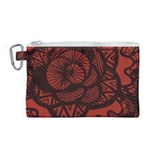 Background Abstract Red Black Canvas Cosmetic Bag (medium)