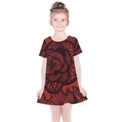 Background Abstract Red Black Kids  Simple Cotton Dress by Pakrebo