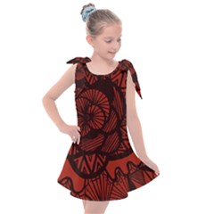 Background Abstract Red Black Kids  Tie Up Tunic Dress by Pakrebo