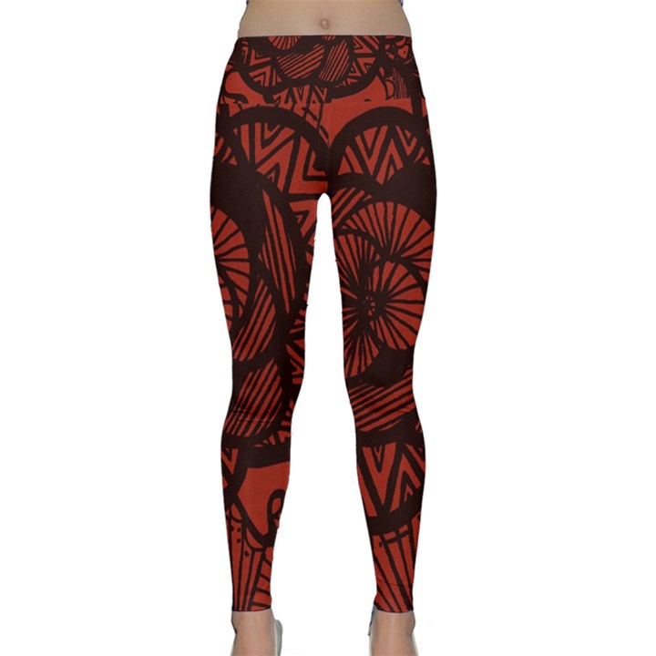 Background Abstract Red Black Lightweight Velour Classic Yoga Leggings