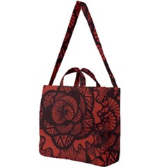 Background Abstract Red Black Square Shoulder Tote Bag