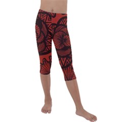 Background Abstract Red Black Kids  Lightweight Velour Capri Leggings  by Pakrebo