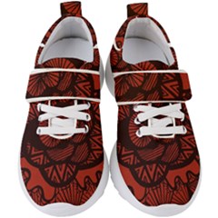 Background Abstract Red Black Kids  Velcro Strap Shoes