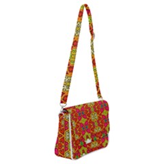 Abstract Background Pattern Doodle Shoulder Bag With Back Zipper