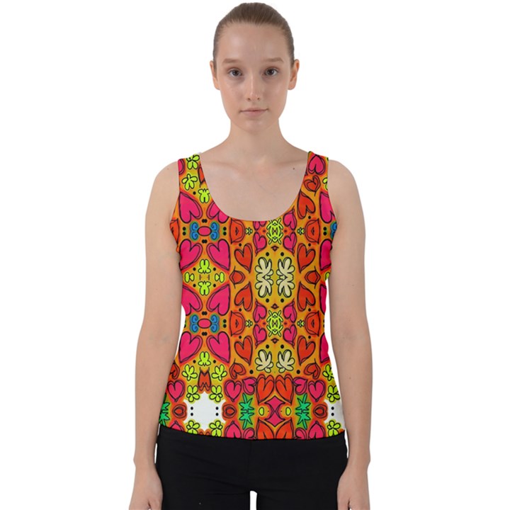 Abstract Background Pattern Doodle Velvet Tank Top