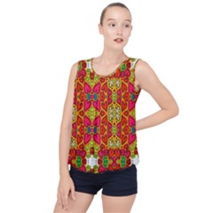 Abstract Background Pattern Doodle Bubble Hem Chiffon Tank Top