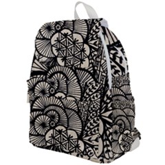 Background Abstract Beige Black Top Flap Backpack