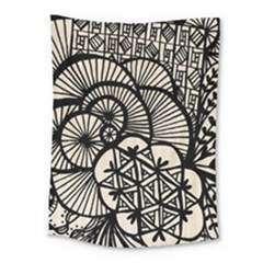 Background Abstract Beige Black Medium Tapestry