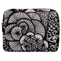 Background Abstract Beige Black Make Up Pouch (large)