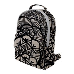 Background Abstract Beige Black Flap Pocket Backpack (large)