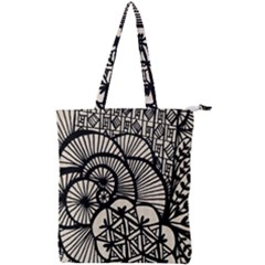 Background Abstract Beige Black Double Zip Up Tote Bag by Pakrebo