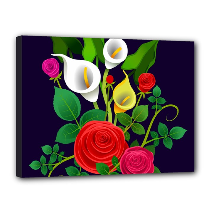 Flowers Charter Flowery Bouquet Canvas 16  x 12  (Stretched)