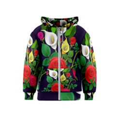 Flowers Charter Flowery Bouquet Kids  Zipper Hoodie by Pakrebo