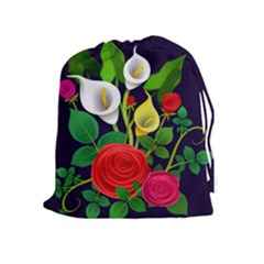 Flowers Charter Flowery Bouquet Drawstring Pouch (xl) by Pakrebo