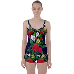 Flowers Charter Flowery Bouquet Tie Front Two Piece Tankini by Pakrebo