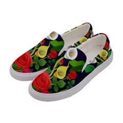 Flowers Charter Flowery Bouquet Women s Canvas Slip Ons by Pakrebo