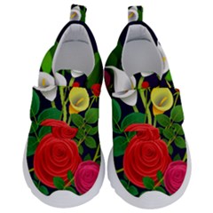 Flowers Charter Flowery Bouquet Kids  Velcro No Lace Shoes by Pakrebo